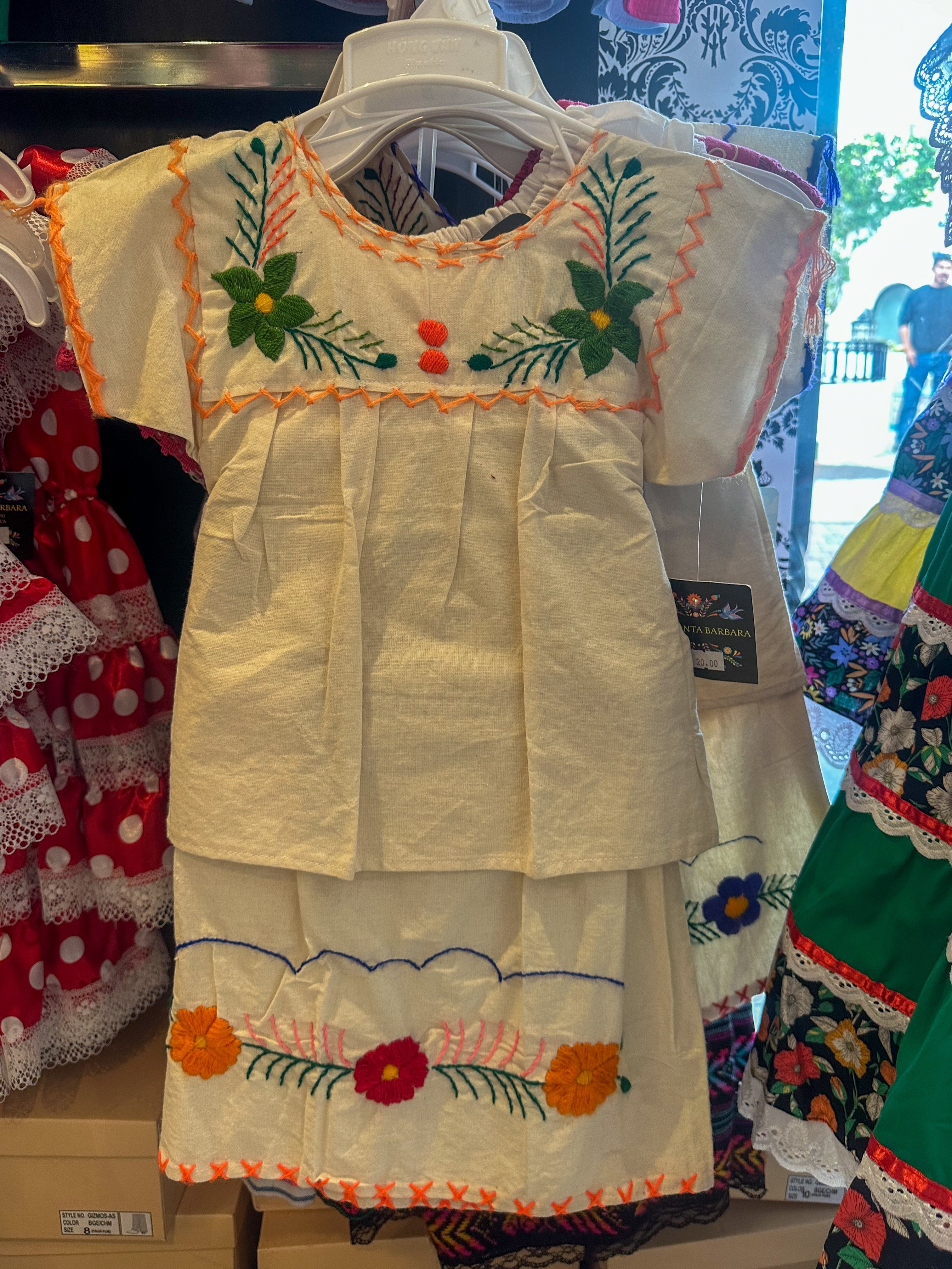Embroidered White Dress